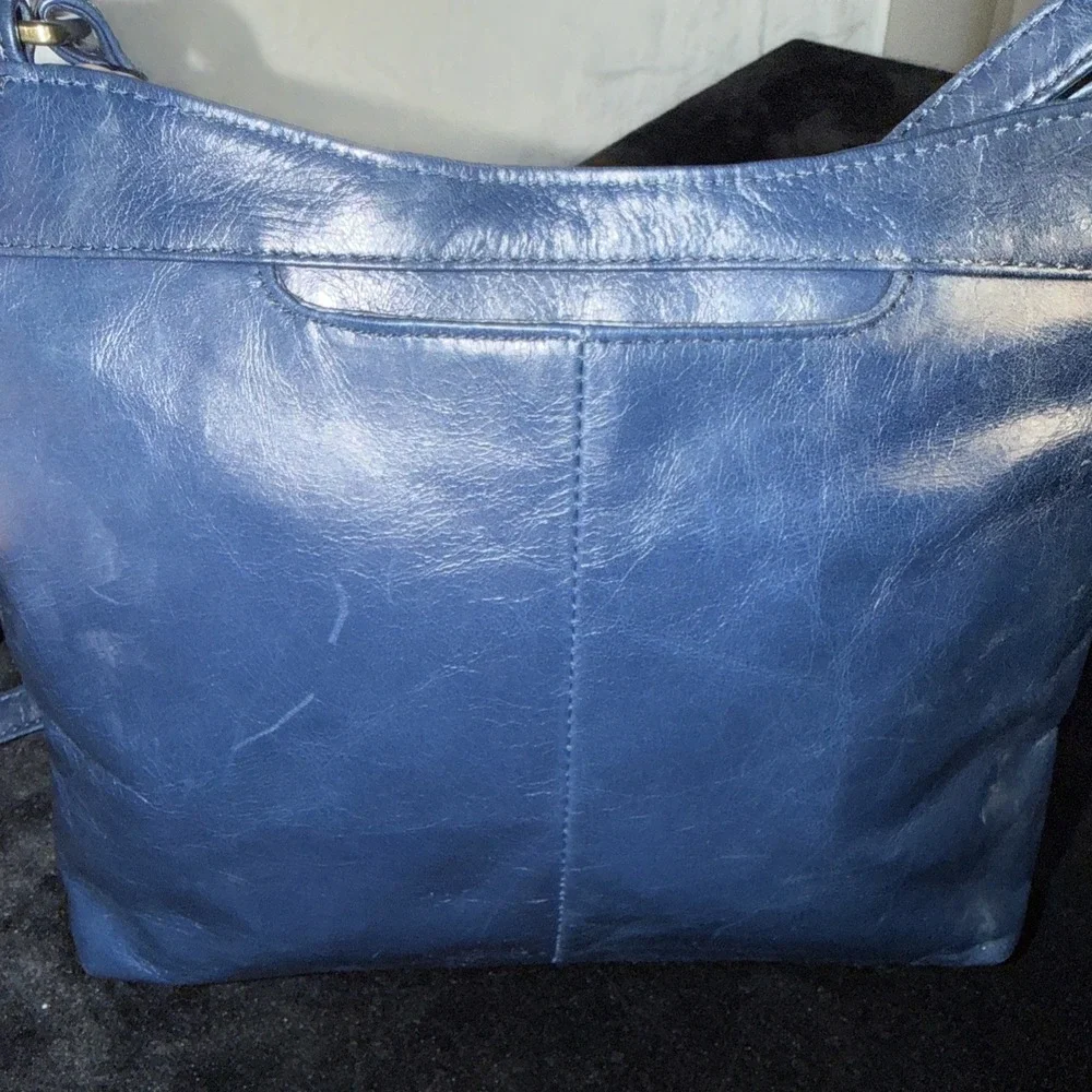 Hobo International Blue Leather Crossbody Purse Adjustable Strap Shoulder Bag
